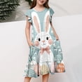 thumbnail image 5 of Xdegoge Easter Dresses for Girls Rabbit Print with Tiered Skirt and Cap Sleeves, Lightweight and Comfortable Teens Holiday Dress, 5 of 5