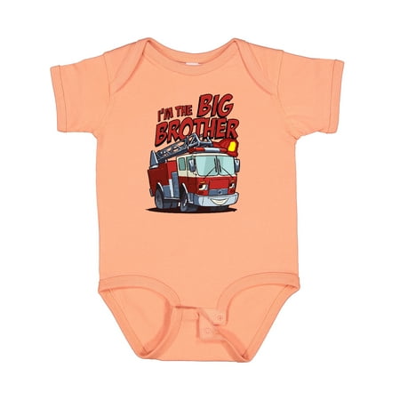 

Inktastic Big Brother Fire Truck Gift Baby Boy Bodysuit