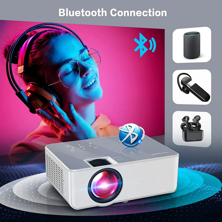 Projector with WiFi and Bluetooth, 5G WiFi Native 1080P 10000L 4K  Supported, FUDONI Portable Outdoor Projector with Screen for Home Theater