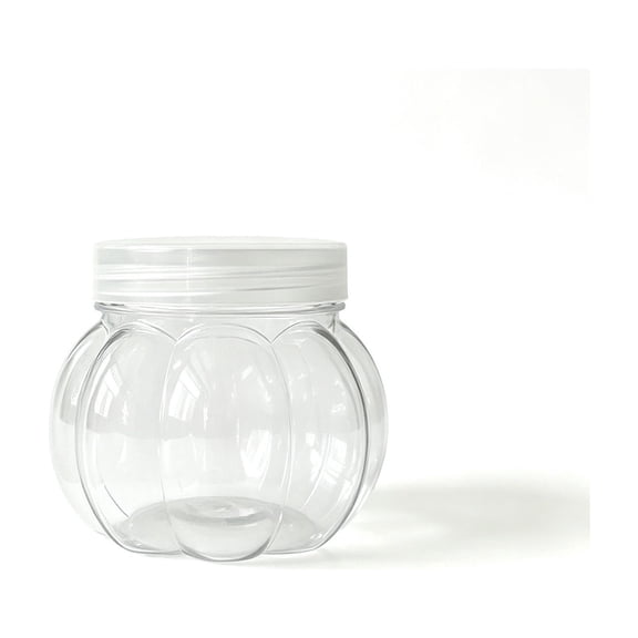 Yonrjhukm Airtight Pumpkin Shaped Plastic Canister Jars, Stackable Kitchen Storage Containers for Spices, Coffee, Tea, Snacks, Food Grade, Durable & Easy to Clean