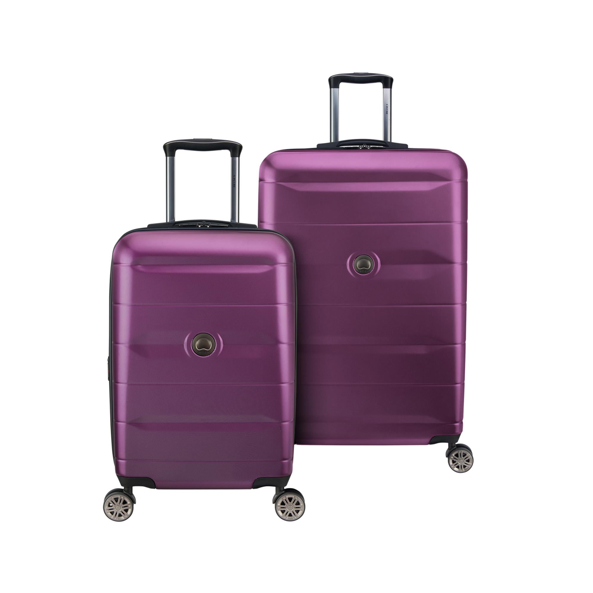 Purple DELSEY Paris Comete 2.0 Hardside Expandable Luggage with Spinner Wheels Checked-Medium 24 Inch