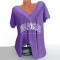 thumbnail image 2 of Blusas de Manga Corta para las Mujeres con Cuello en V Impreso Suéter Casual Top, Blusas para las Mujeres Casual, 2 of 4