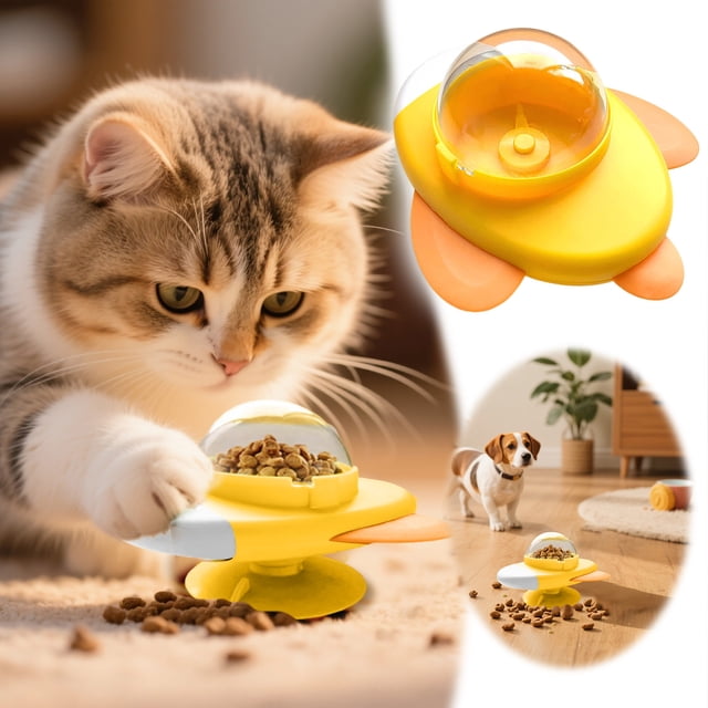 Leaky Rocket Shaped Interactive Dispenser for Cats and Dogs - Enhances Intelligence Training Exercise and Slow Feeding