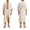 White, variant on WAGUTH Mens Bathrobe Set Satin Printed Kimono Robe & Shorts with Belt Lightweight Soft Loungewear