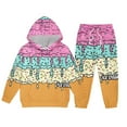 thumbnail image 4 of XAOFW Girls Set Fashion Cartoon Print Hooded Long Sleeve Top Pants Big Kids Youth Two Piece Fit Comfortable Breathable Casual Daily Wear Outfits, 4 of 7