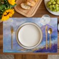 thumbnail image 4 of Abstract Oil Painting Placemats Set of 4, Vintage Modern Art Forest Mountain Placemats for Dining Table, Place Mats for Kitchen Tabletop, Waterproof Wipeable Dining Table Mats Set, 4 of 9