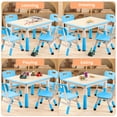 thumbnail image 3 of Yeshouse Juego de mesa y sillas para niños de 80 x 60 cm, muebles multifuncionales para aprender, jugar y hacer manualidades. Mesa de manualidades fácil de limpiar con 4 sillas para el aula y el hogar, 3 of 8