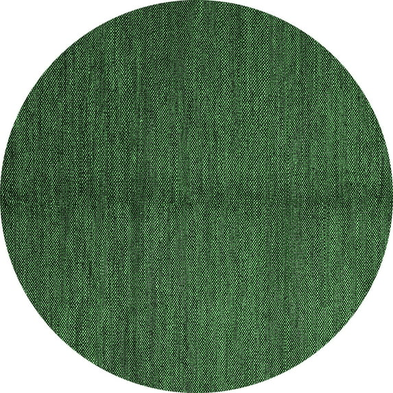 Ahgly Company Indoor Round Abstract Emerald Green Modern Area Rugs, 7' Round
