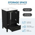thumbnail image 3 of MAYEERTY 20" Bathroom Vanity with Sink 2 Doors Magnetic Stopper Adjustable Foot Pads Drawer Black, 3 of 6