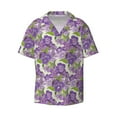 thumbnail image 6 of Kdxio Men's Hawaiian Shirt for Men Short Sleeve Shirt Violets Flowers Summer Casual Holiday Beach Button Down T-Shirts, 6 of 7
