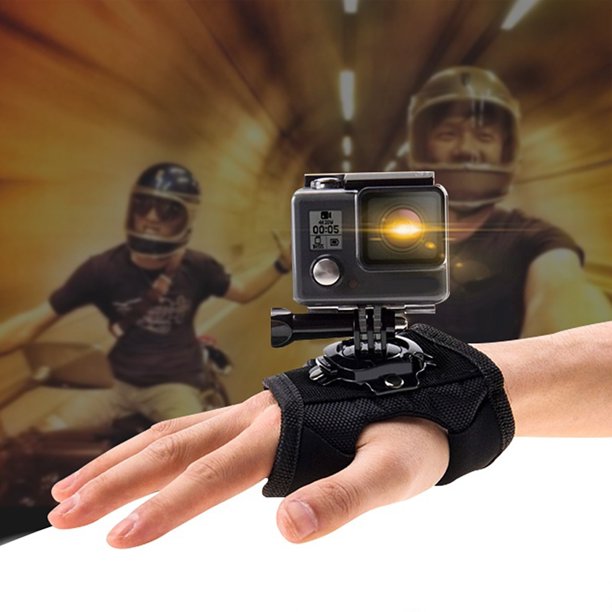 Gwong Electrónica Correa de brazos de muñeca de mano Soporte de rotación de 360 grados para cámara de acción GOPRO XIAOMI YI