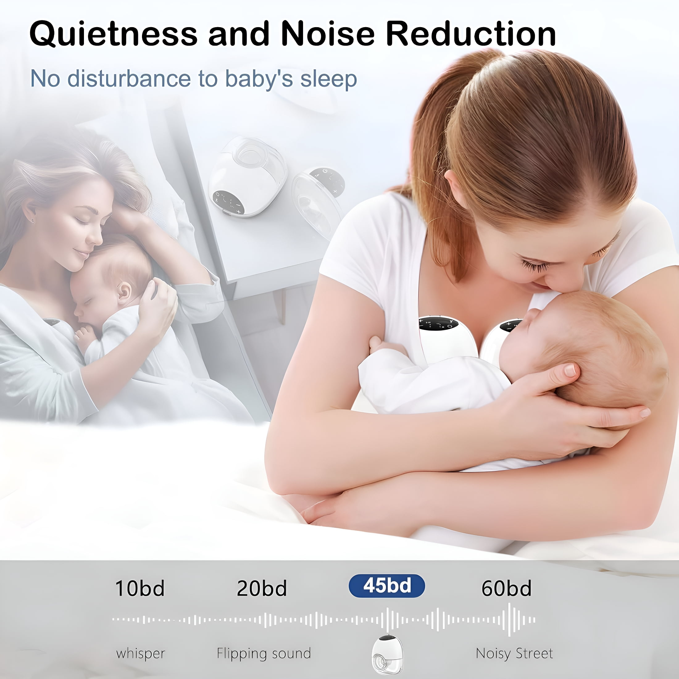 XIRQI Wearable Hands-Free Breast Pump,4 Modes 12 Settings Portable Pump,Silent Operation with 180Ml Capacity,Comfortable for Active Moms