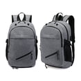 thumbnail image 1 of GOOHOCHY 1Pc Grey Multi Use USB Backpack with Basketball Storage Net and Buckles Perfect for Travel and Work, 1 of 7