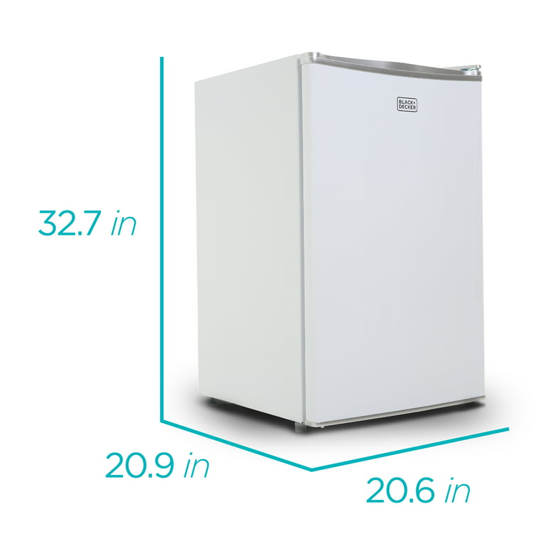 BLACK+DECKER BCRK17W Compact Refrigerator Energy Star Single Door Mini  Fridge with Freezer, 1.7 cu. ft., White 