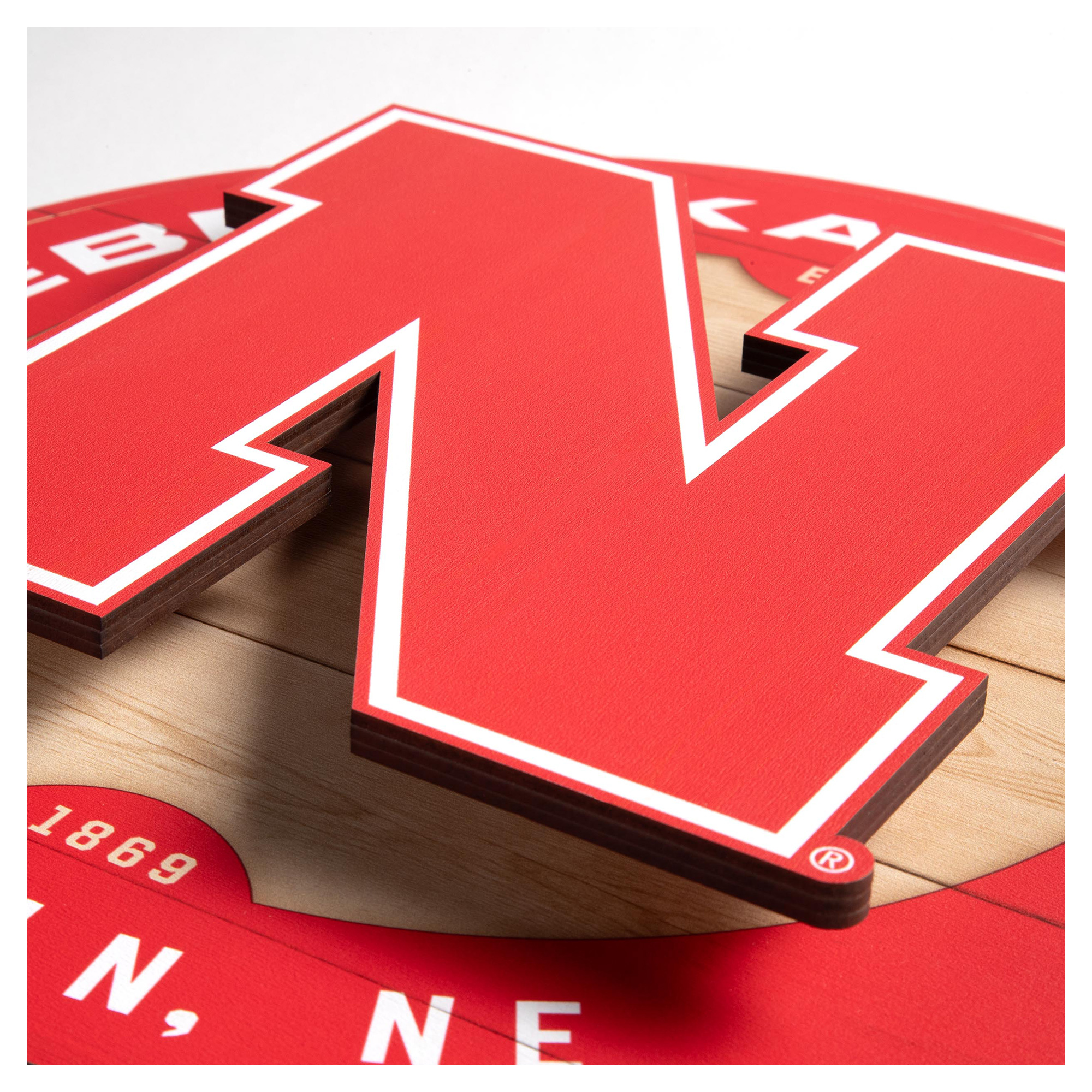 IDNA Nebraska Huskers 15" x 15" 3DX Logo Circle Backer Wall Art