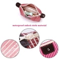 thumbnail image 5 of Femmes Rayé Voyage Sac à Maquillage Sac à Main Sac à Main à Fermeture Éclair Femme, 5 of 5
