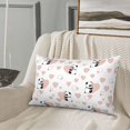 thumbnail image 4 of Plush Throw Pillow Covers, Heart Panda Pillow Cases with Invisible Zipper, Breathable Microfiber Pillow Cases Standard Size for Sleeping Bedroom Sofa Living Room 14x20, 4 of 5