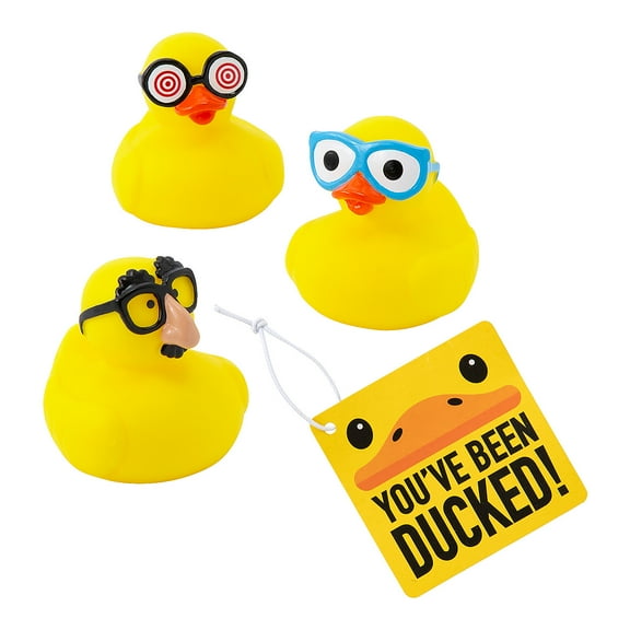 Fun Express You’ve Been Ducked Classic Gags Rubber Duck & Card Kit for 12