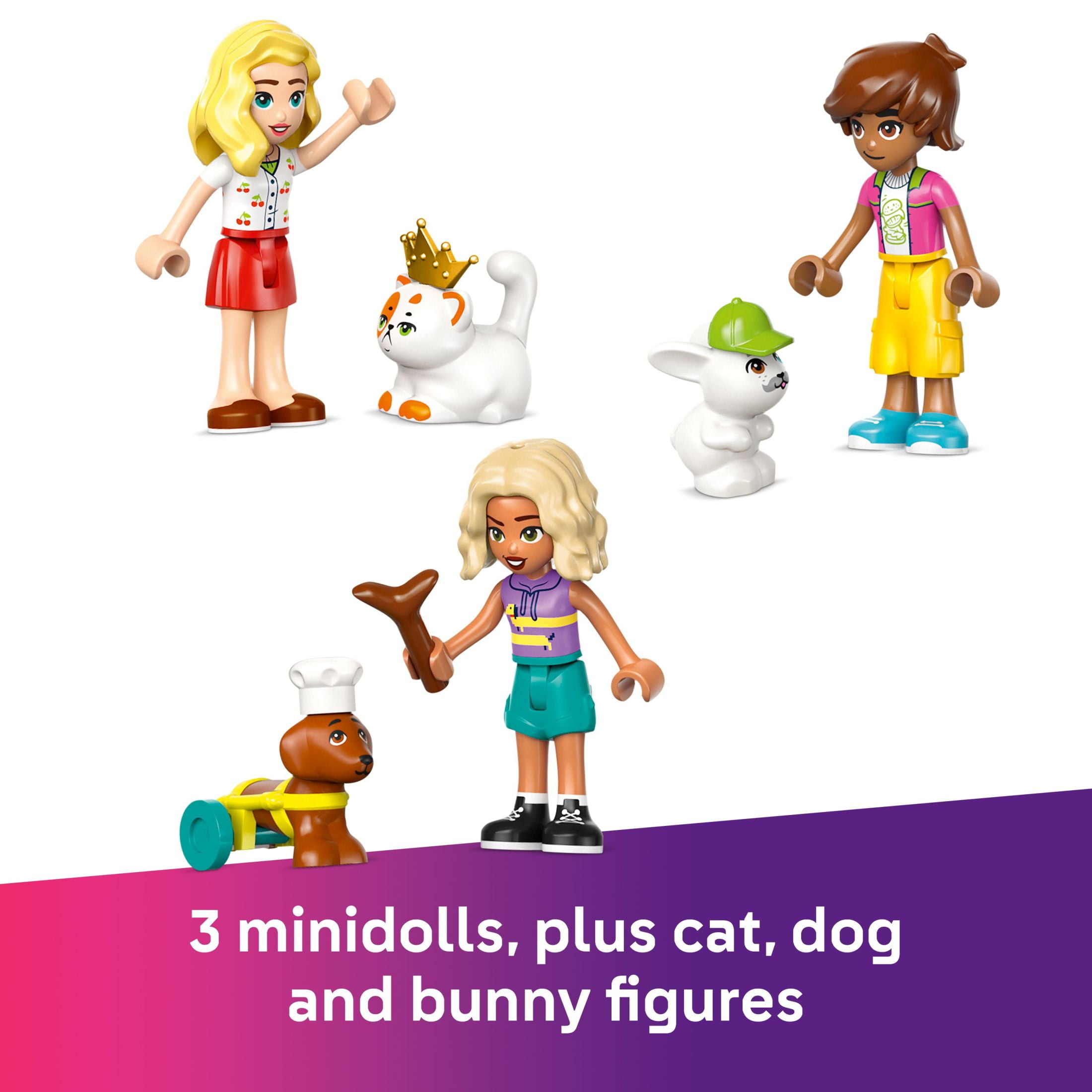 LEGO Friends Pet Accessories Shop Pretend Play Set - Building Toy for Kids, Girls and Boys, Ages 6+ - Gift for Kindergarten Graduation - with 3 Minidolls, Toy Dog, Cat, & Rabbit - 42650