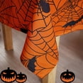 thumbnail image 5 of Spider Web Halloween Tablecloth - Fabric Holiday Rectangle Table Cloth, Waterproof and Washable Table Cover for Halloween Party Dining Room, 60 x 102 Inch Orange, 5 of 6