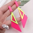 thumbnail image 2 of Retro 80s 90s Neon Earrings Acrylic Triangle Star Creative Exaggerated Fluorescent Earrings for Women's Party Jewelry Gifts, 2 of 7