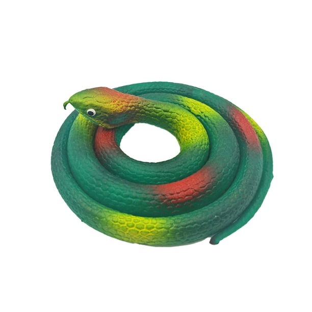 Vogacara Serpientes falsas Juguetes novedosos Cosas extrañas Accesorios espeluznantes totalmente extraños Juguetes novedosos y de broma 80cm verde oscuro 1
