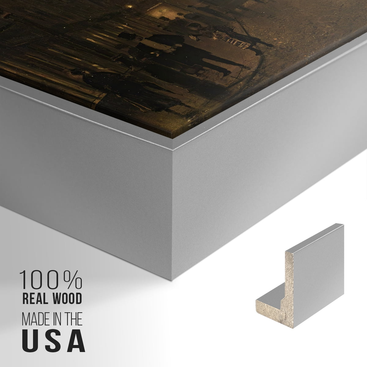 Vintage Landscape-CCCLXVII By Wexford Home Framed in Silver Wood Gallery Wrapped Canvas 25 in. x 37 in.