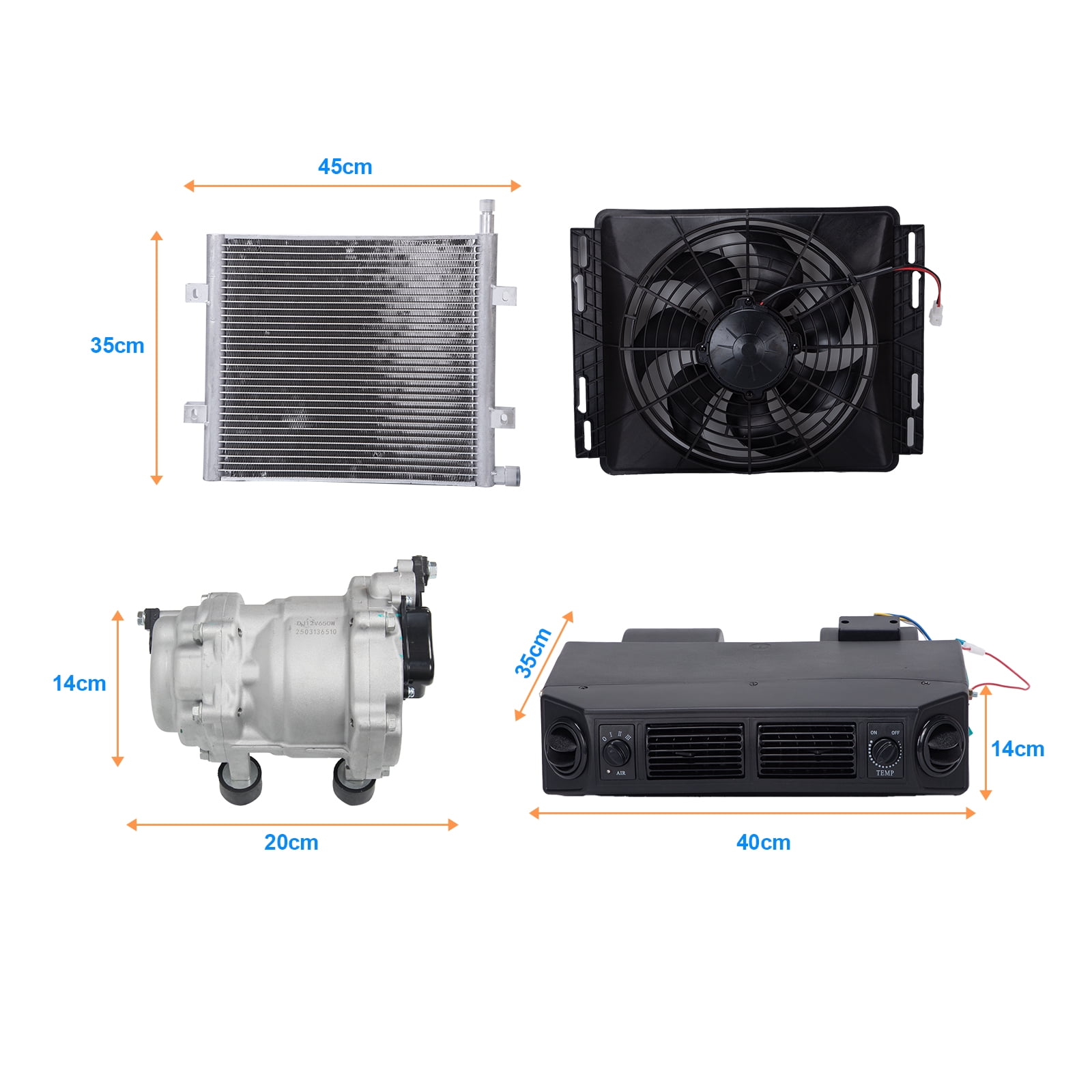 12V Underdash Electric Air Conditioning Cool & Heat A/C Kit Auto Car Universal