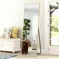 thumbnail image 3 of 51.2in. x 15.7in.Aluminum Alloy Framed Gold Full Length Mirror With Standing, 3 of 5