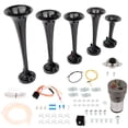 thumbnail image 5 of 5 Trumpet Musical Horns with Compressor Silver Air Hornfor Any 12V Vehicles Trucks Lorrys Trains Boats Cars Vans Kit, Dixie Musical Air Hornfor Vehicles, Electric Trains Horns Super Loud, 5 of 5