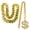80 cm, variant on Set of 2 Plastic Gold Chain Necklace Lightweight Neck Chain Comfortable for Stage Performances and Festivals
