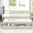 thumbnail image 2 of Gray twin platform bed with trundle and two drawers adding elegance and storage to bedroom, 2 of 2