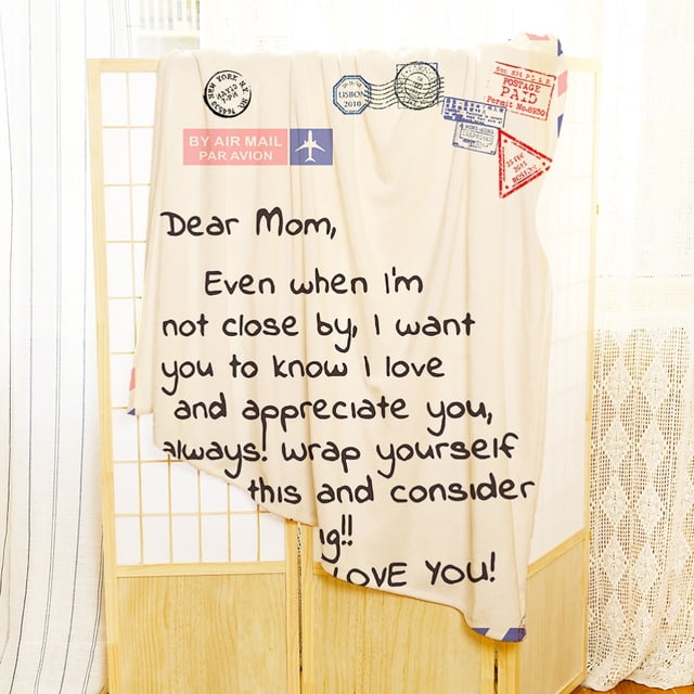 Mother's Day Blanket Father's Day Blanket Letter Printed Blanket Mother's Day Father's Day Letter Printed Throw Blanket Gifts Soft Flannel Blanket For Bed Couch Living Room ANGGREK Father's Day Blanket