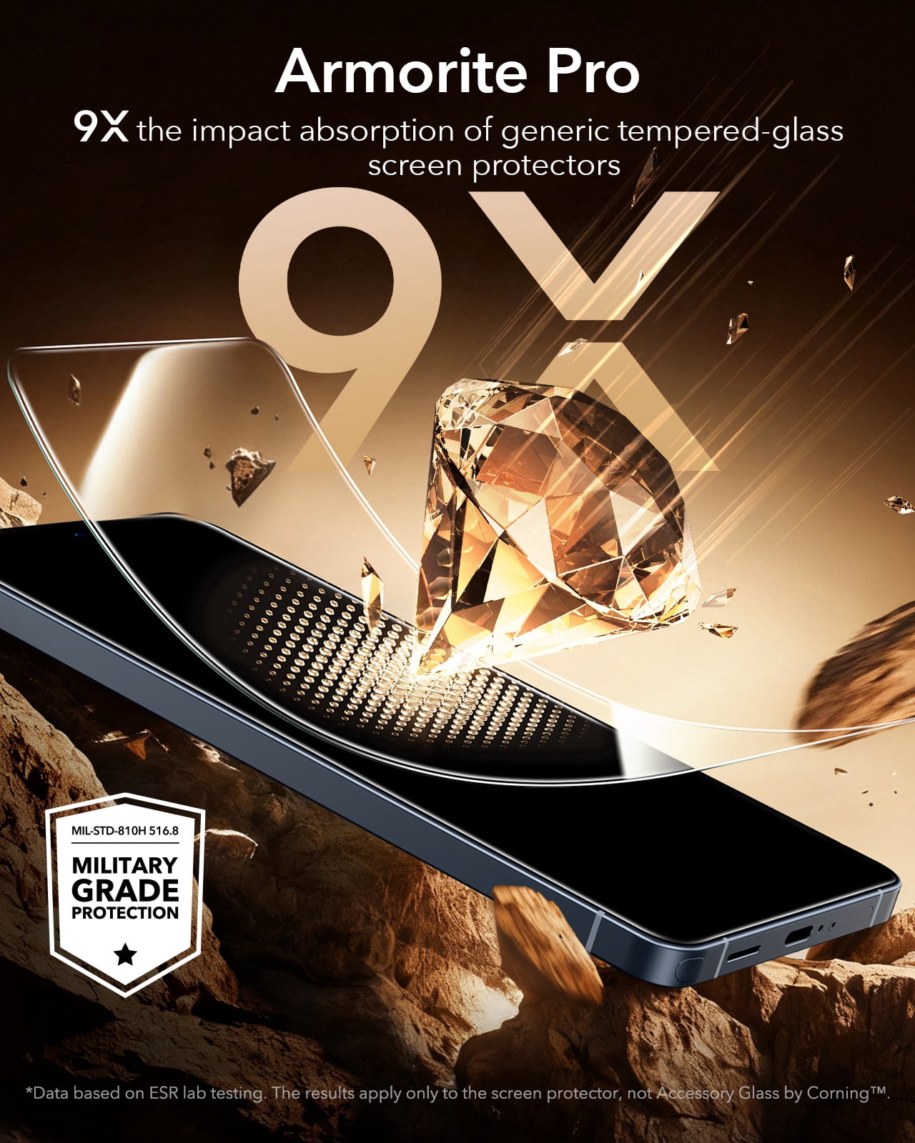 ESR Accessory Glass by Corning™ 3 Pack 9H+ Glass Compatible with Samsung Galaxy S26 Ultra Screen Protector, Anti-Reflective Coating, Military-Grade Protection, Shatterproof & Durable, UltraFit Tray