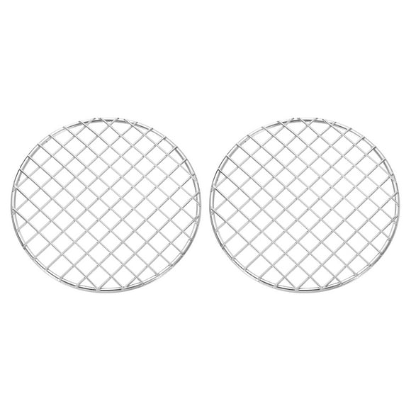 Uxcell 2 Pcs Rejilla de Cocina Redonda, Diámetro 6.5 Pulgadas, Parrilla de Acero Inoxidable, Rejilla de Barbacoa para Cocinar, Hornear, Freír al Aire, Plateado