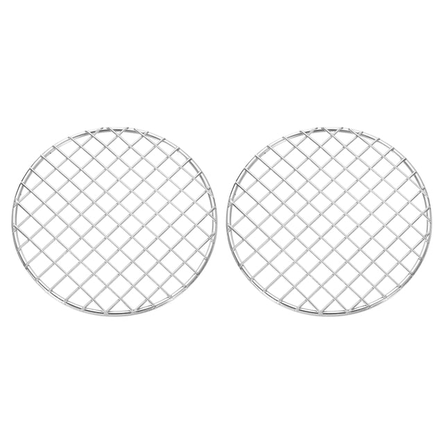 Uxcell 2 Pcs Rejilla de Cocina Redonda, Diámetro 6.5 Pulgadas, Parrilla de Acero Inoxidable, Rejilla de Barbacoa para Cocinar, Hornear, Freír al Aire, Plateado