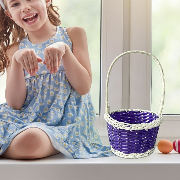 Clearance Deals Mini Easter Baskets For Crafts Decor Mini Rattan Picnic Basket Kids Easter Baskets Empty Plastic Easter Basket For Easter Egg Hunt