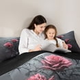 thumbnail image 5 of Homewish Happy Valentines Day Full Size Comforter Sets,Romantic Red Rose Bedding Comforter Set,Chic Flower Floral Bedding Sets For Girls Kids,Breathable Home Decor Reversible,3-Piece, 5 of 8