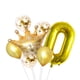 thumbnail image 1 of Decoraciones de cumpleaños: globo con números dorados y globo con forma de corona, globos de confeti, suministros de cumpleaños, 1 of 5