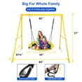 thumbnail image 2 of 440lbs Swing Set-43" Saucer Tree Swing&71" High A Frame Swing Stand Heavy Duty,All Weather Resistance,Durable&Sturdy Textiline &Powder-Coated Tubes,Suit Kids Backyard Outdoor, 2 of 7