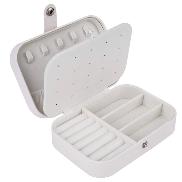 Preciosa caja de joyería de viaje con aspecto elegante, organizador espacioso y de gran capacidad para mujeres a la moda