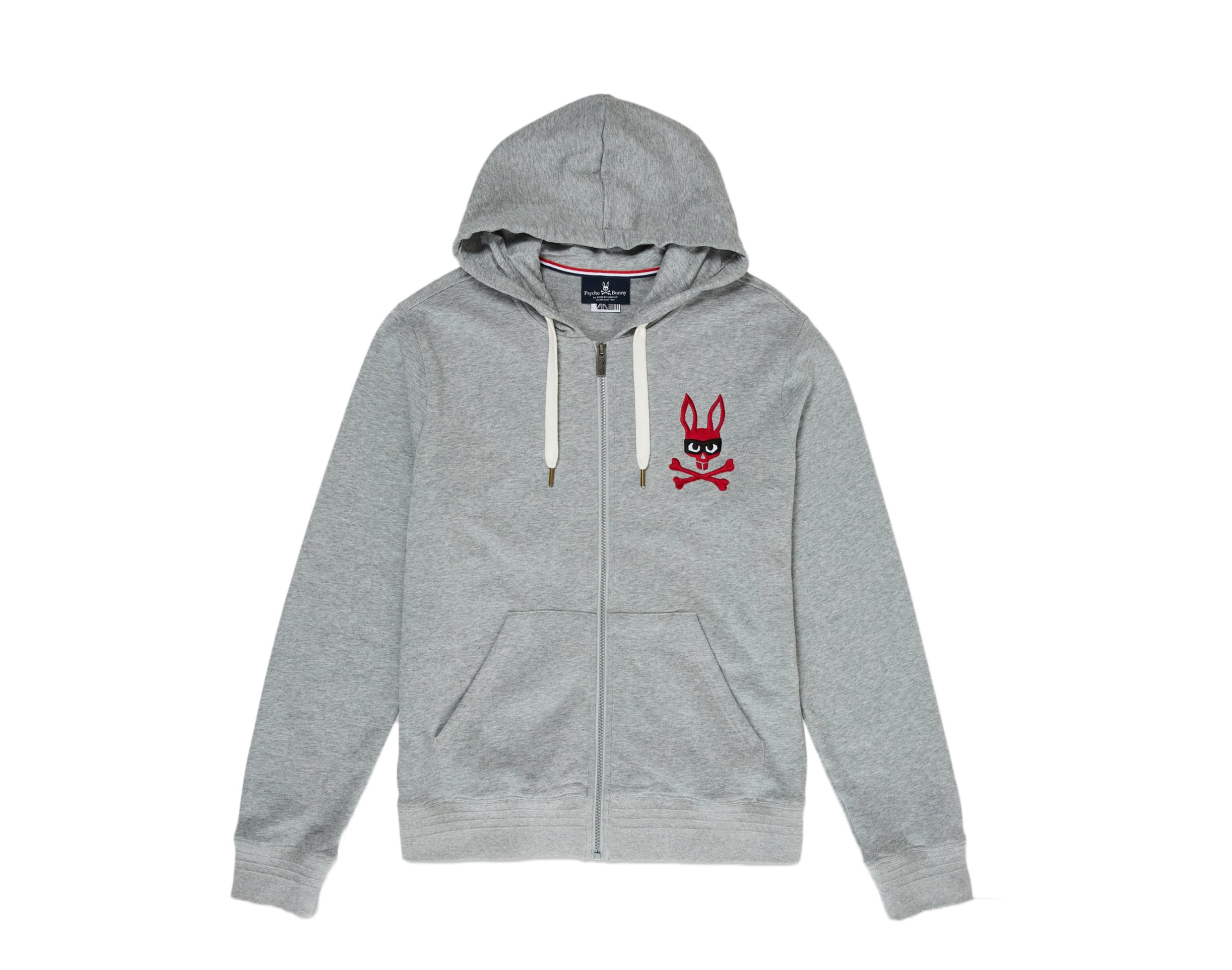 Psycho Bunny - Psycho Bunny Sowerby Mischief Zorro Bunny H.Grey Men's Hoodie B6H527G1FL-HGY 