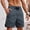 Gray, variant on Men's Woven Athletic Shorts, Elastic Drawstring Waist Shorts with Zippered Pockets and Split Hem Quick Dry Beach Vacation Shorts Green 4XL