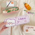 thumbnail image 5 of Large Capacity 2 Compartment Kawaii Pencil Case Canvas for Stationery and Makeup, 5 of 5