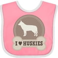 thumbnail image 3 of Inktastic Husky Dog I Love Huskies Boys or Girls Baby Bib, 3 of 4