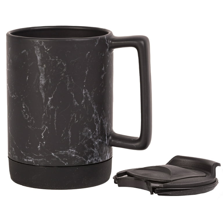 In Stock Small Ceramic Travel Mug With Silicone Lid to Go 