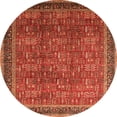 thumbnail image 1 of Ahgly Company Indoor Round Oriental Orange Industrial Area Rugs, 4' Round, 1 of 4