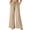 Khaki, variant on Womens Trendy Wide Leg Sweatpants Scalloped Waist Pleated Drawstring Gaucho Pants Flowy Casual Pink M