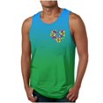 thumbnail image 1 of Camiseta sin mangas de cuello redondo para hombre, informal, a la moda, sin mangas, con estampado, cuello redondo, deportiva, de poliéster, 1 of 4