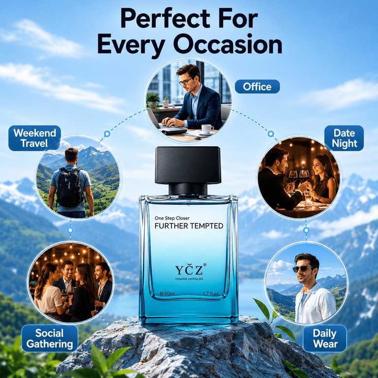 Ycz Tea Cologne for Men, Long Lasting Citrus & Tea Eau de Parfum